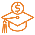 An image of a graduation cap and dollar sign used to illustrate "About Student Loans".