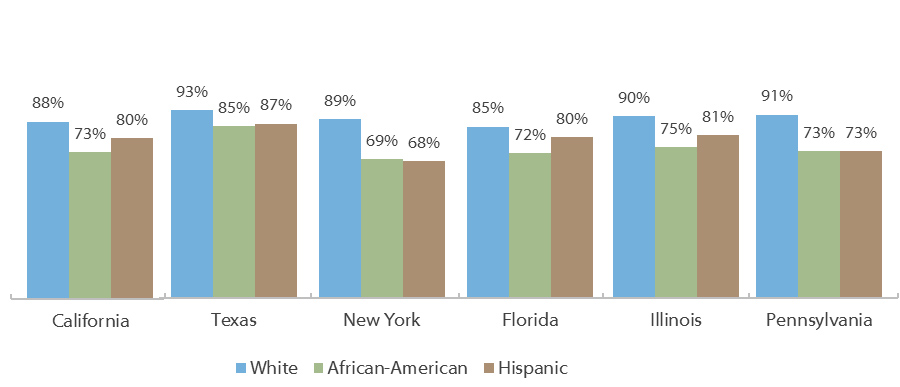 High School Graduation Rates, by Race/Ethnicity (2015-2016)
