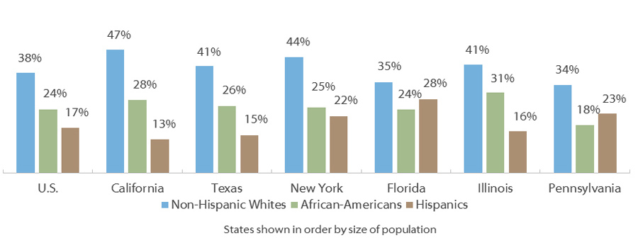 Population Age 25 and Older with a Bachelor's Degree or Higher by Race/Ethnicity (2017)