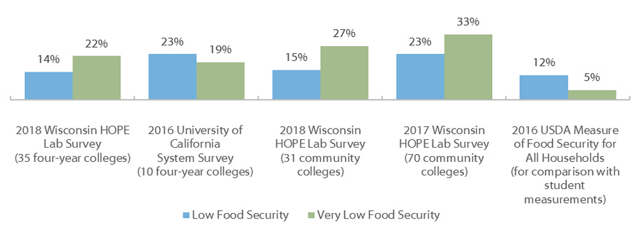 Recent Studies of Food Security Amongst College Students Using the U.S. Department of Agriculture Scale