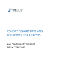 An image of the cover page of the Cohort Default Rate and Borrower Risk Analysis template.