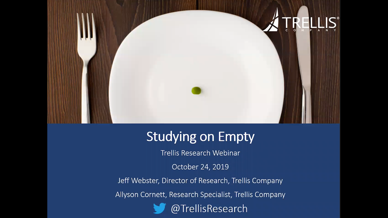 Thumbnail image of screenshot for webinar entitled "Studying on Empty"