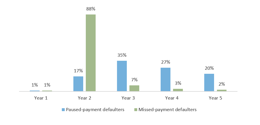 Timing of Default by Type of Defaulter