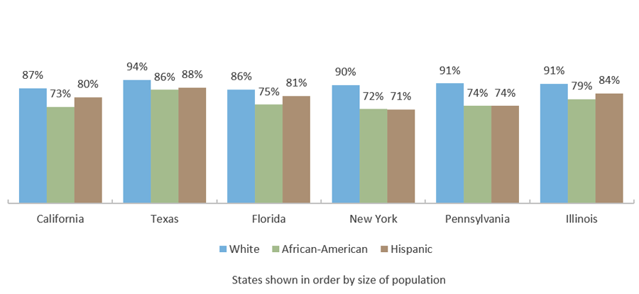 High School Graduation Rates, by Race/Ethnicity (2016-2017)