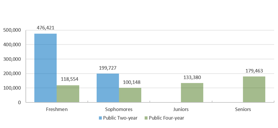 Undergraduates by Classification and Sector (Fall 2018)