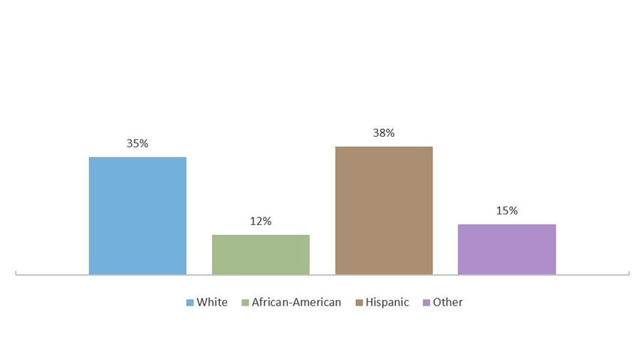 Fall 2018 Enrollment in Texas Higher Education, by Ethnicity