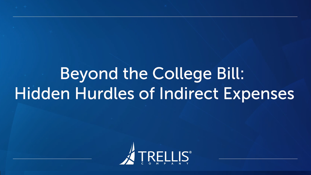 Screenshot from Webinar, "Beyond the College Bill: Hidden Hurdles of Indirect Expenses".