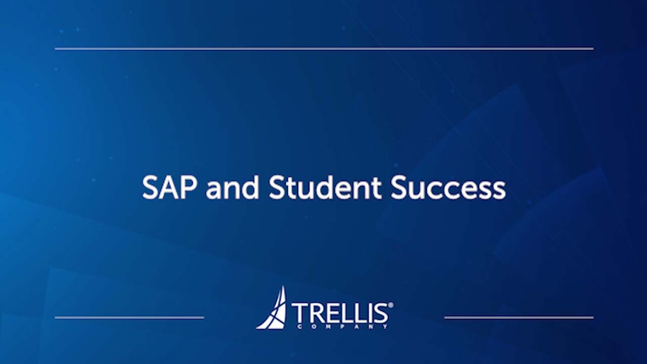 Screenshot from Webinar, "SAP and Student Success".