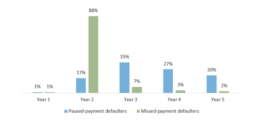 Timing of Default by Type of Defaulter