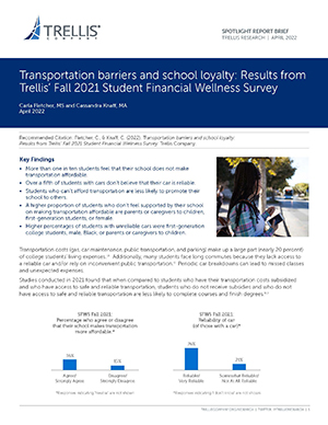 Transportation Barriers And School Loyalty: Results From Trellis’ Fall 2021 Student Financial Wellness Survey