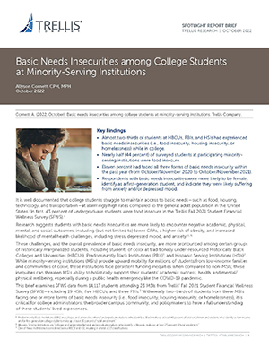 Basic Needs Insecurities Among College Students At Minority-Serving Institutions