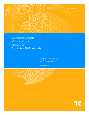 A Multivariate Analysis of Student Loan Defaulters at Prairie View A&M University