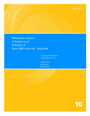 A Multivariate Analysis of Student Loan Defaulters at Texas A&M University - Kingsville