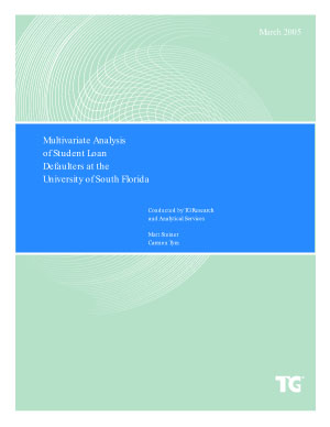 A Multivariate Analysis of Student Loan Defaulters at the University of South Florida