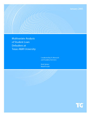 A Multivariate Analysis of Student Loan Defaulters at Texas A&M University