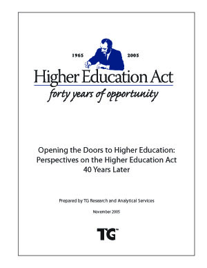 Opening the Doors to Higher Education: Perspectives on the Higher Education Act 40 Years Later