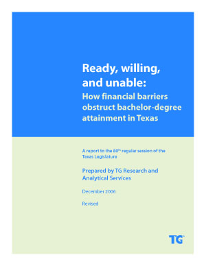 Ready, willing, and unable: How financial barriers obstruct bachelor-degree attainment in Texas