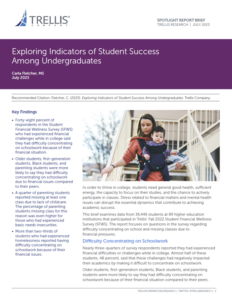 Research Brief Exploring Indicators of Student Success Among Undergraduates